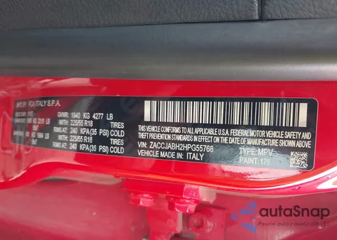 2017 Jeep Renegade Altitude Fwd z USA, uszkodzony, nr VIN ZACCJABH2HPG55768